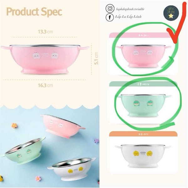 Edison Chén inox size lớn Thỏ hồng