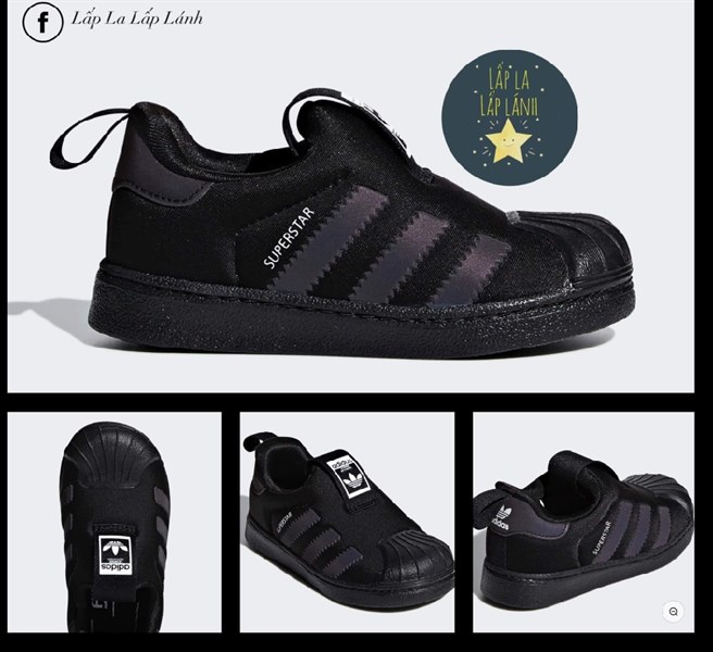 Adidas Giày All Black mũi sò