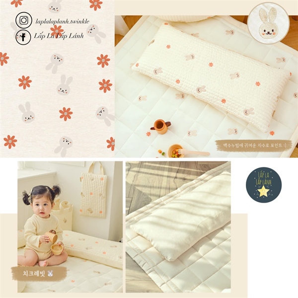 Formongde Wide Pillow Thỏ Hoa 30x70cm