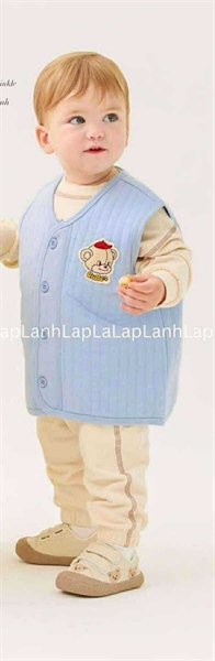 Milkbaby Áo gile Butter Bear Blue size L