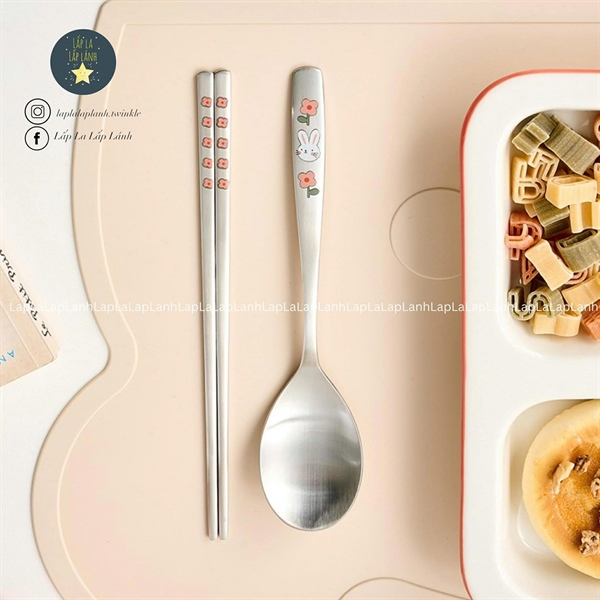 ModernHouse Set muỗng đũa inox Thỏ trắng