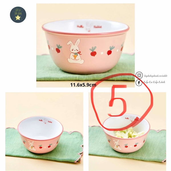 Modernhouse Chén sứ thỏ hồng size nhỏ 11.6x5.9