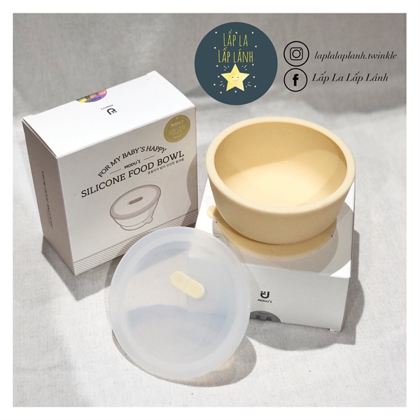 Modui Chén Silicone Có Nắp Vàng kem