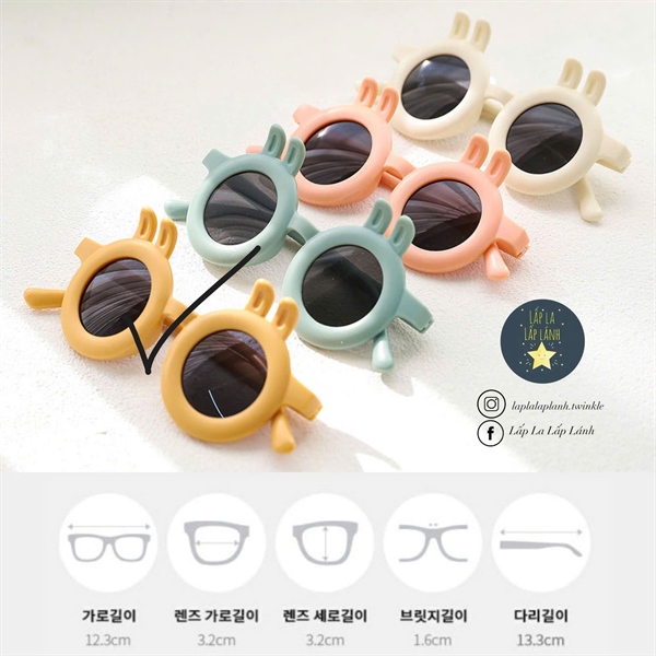 Bayb Kính mát tai thỏ gọng tròn Mustard