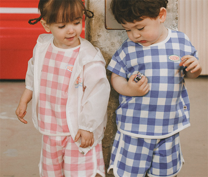 HappyPrince Set đồ caro hồng size 12-24m