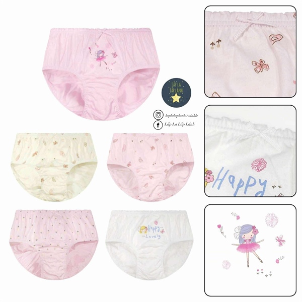 Dingdongdang Set quần chip 5p Happy Lovely size 85