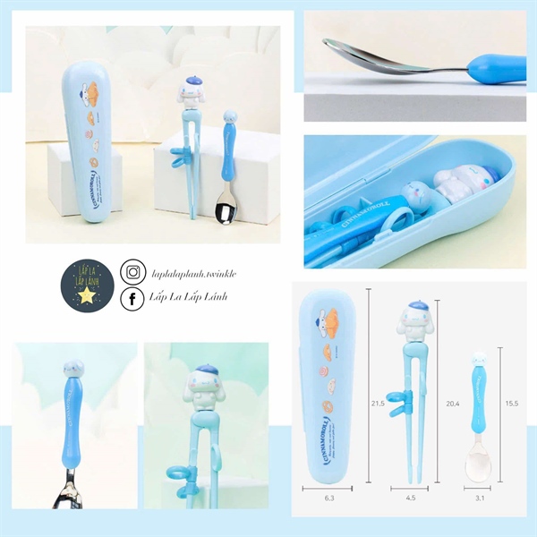 Lilfant Set muỗng đũa tập gắp Cinnamoroll kèm hộp