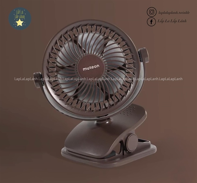 Donodono Muteon Quạt kẹp xe đẩy màu Nâu