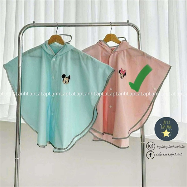 ECLL Áo mưa hồng Minnie size L