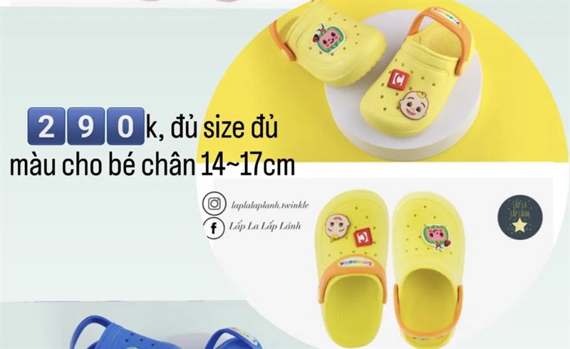 Pancoat Dép cocomelon Vàng size 150