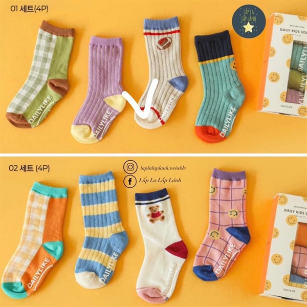 Dailylike set 4 vớ mẫu 8 size L
