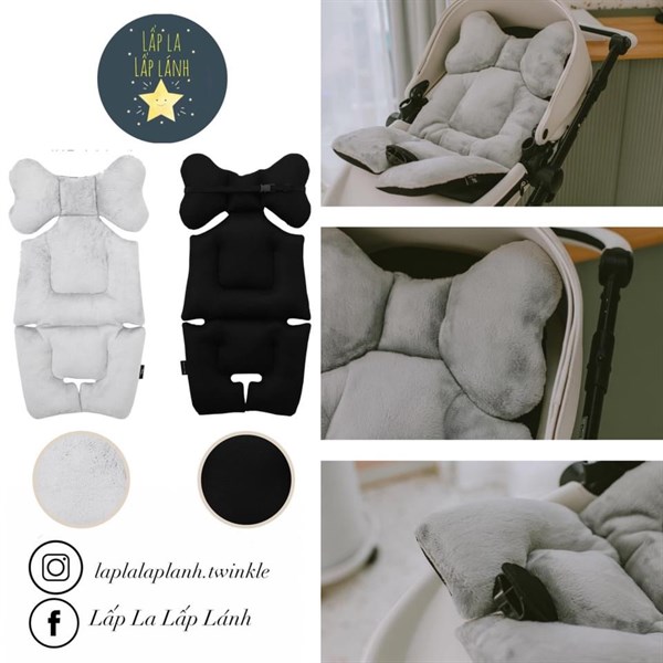 BILY Nệm lót xe đẩy Microfiber Grey