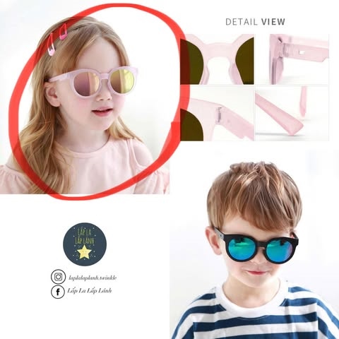 BayB Kính mát tròn tráng gương Hồng