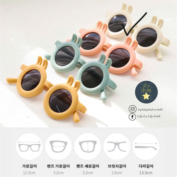 Bayb Kính mát tai thỏ gọng tròn Cream