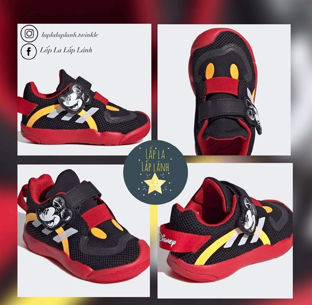 Adidas Mickey đen đế đỏ size 130~160