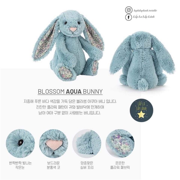 Jellycat Blossom Aqua Bunny 31cm
