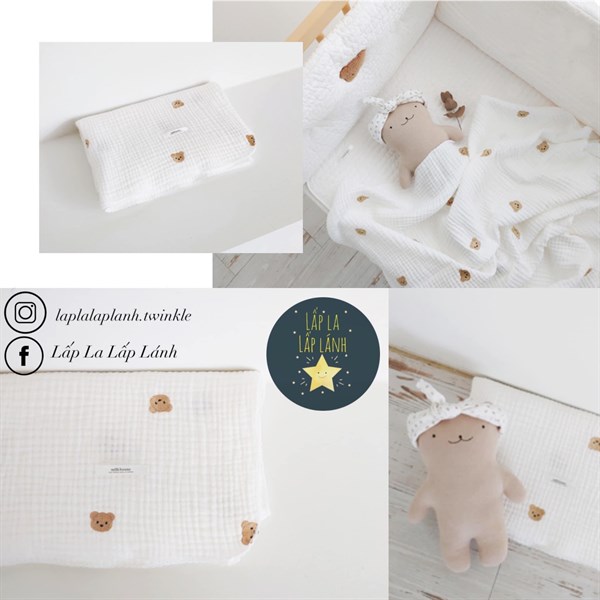 MILKHOUSE Chăn gấu (loại mỏng) size 90x130cm