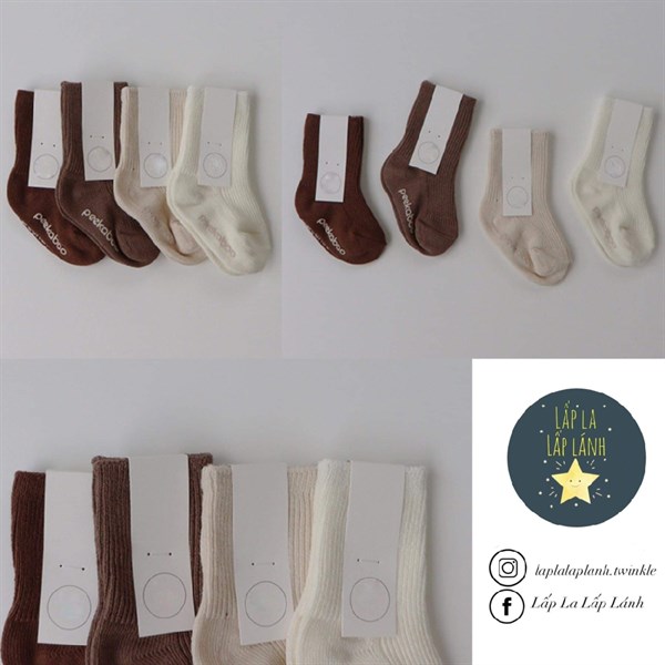 Peekaboo Set 4 vớ Nâu nâu size 3y