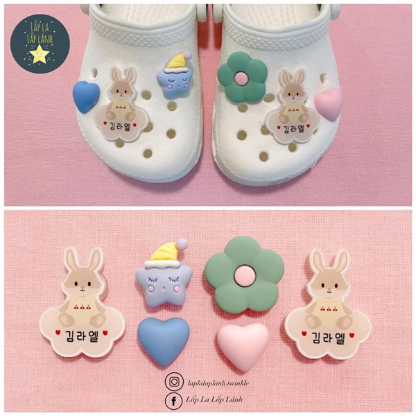 Elias set charms Crocs Thỏ