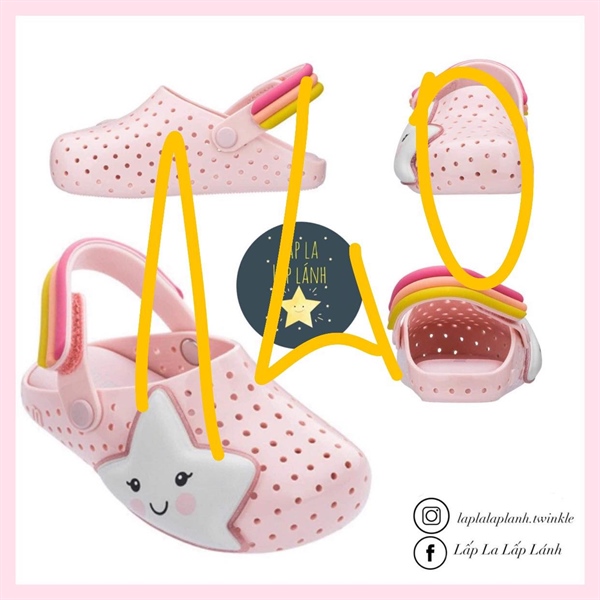 Mini Mellisa Sandal Hồng Sao Trắng size 140