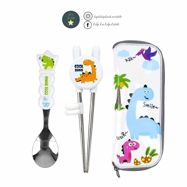 Dongyang Set Muỗng đũa kèm Túi Khủng Long