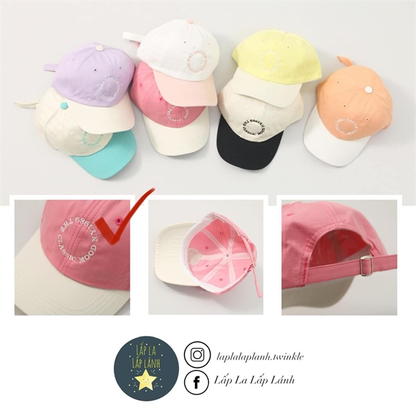 Rangubebe Nón lưỡi trai chữ màu Hồng