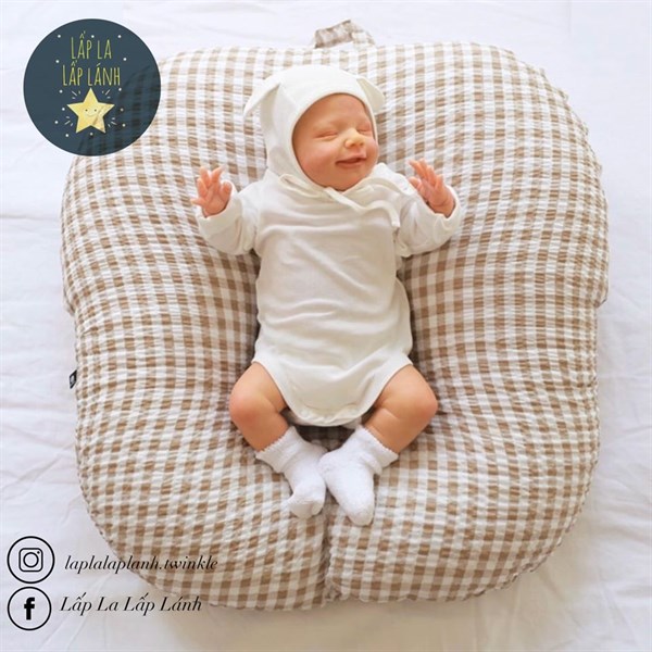 Rototobebe Vỏ gối chống trào Caro Beige