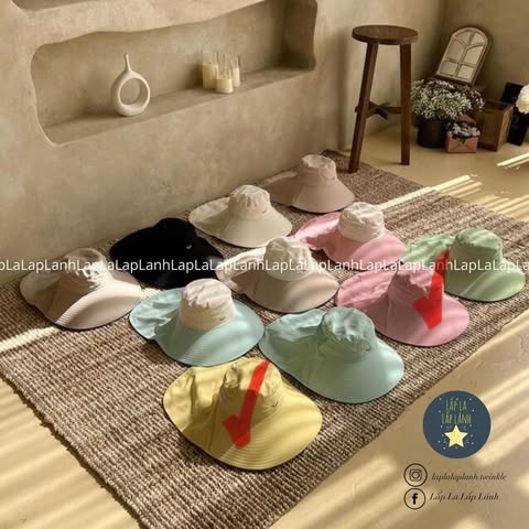 ECLL Nón rộng vành Yellow vòng đầu 52-54cm