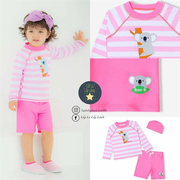BayB Set đồ bơi 3p Sọc hồng size XL