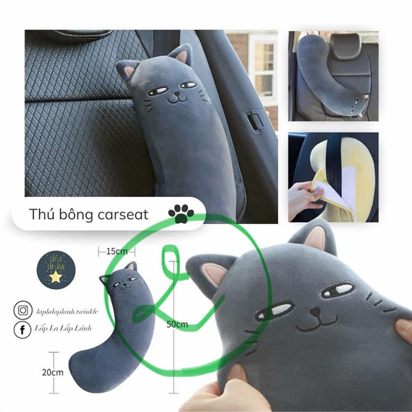 Prielle Gối ôm carseat Mèo đen