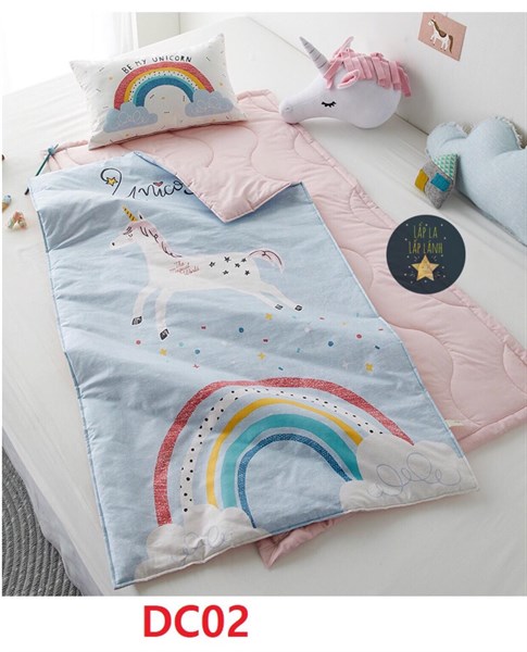 Decoone Set Ngủ Unicorn Pink + Túi chống thấm