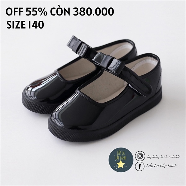 Petitshoes Giày đen da bóng size 140