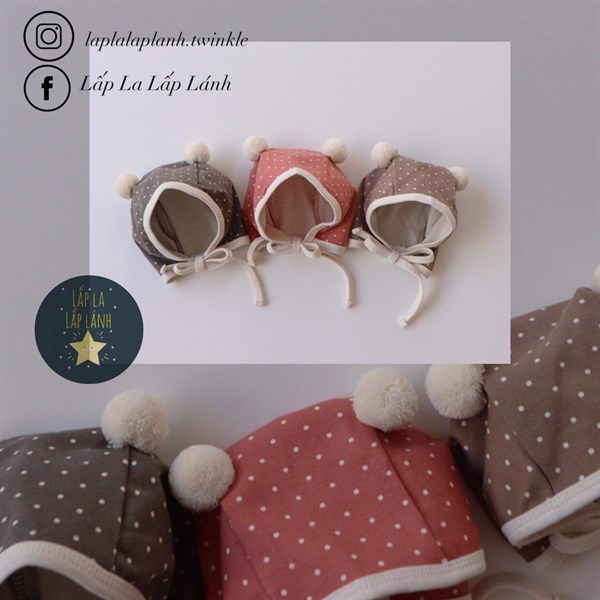 Peekaboo Mũ dây quả bông Chấm bi Đỏ freesize đến 18m