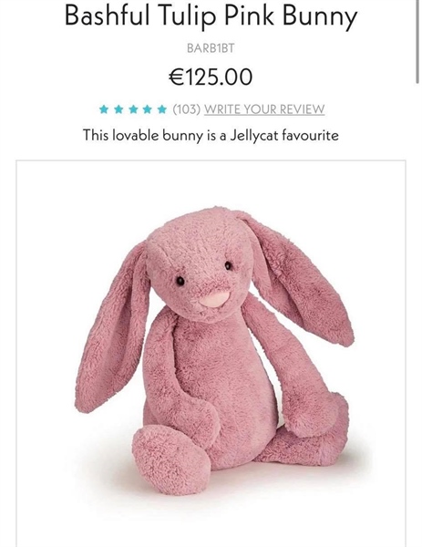 Jellycat Bunny Bashful Tulip Pink size 67cm