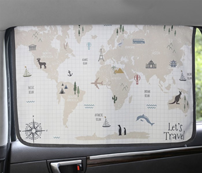 Bebedeco Chắn Nắng Map Let's Travel Beige