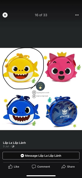 Pinkfong Túi đeo babyshark Vàng