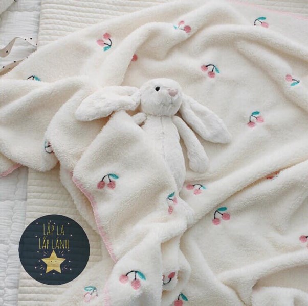 Tanihome Chăn lông cherry size 105x145