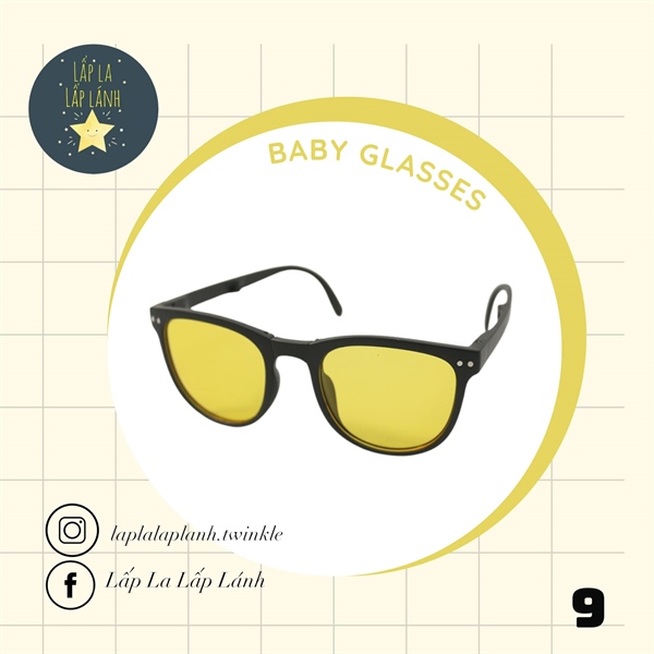 Rangubebe kính mát vuông tròng Vàng
