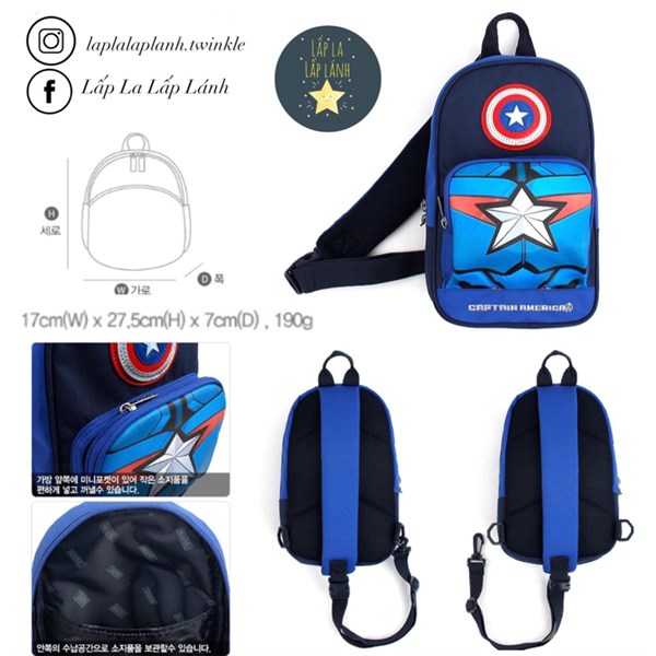 Winghouse Túi đeo chéo MV0343 mẫu Captain America
