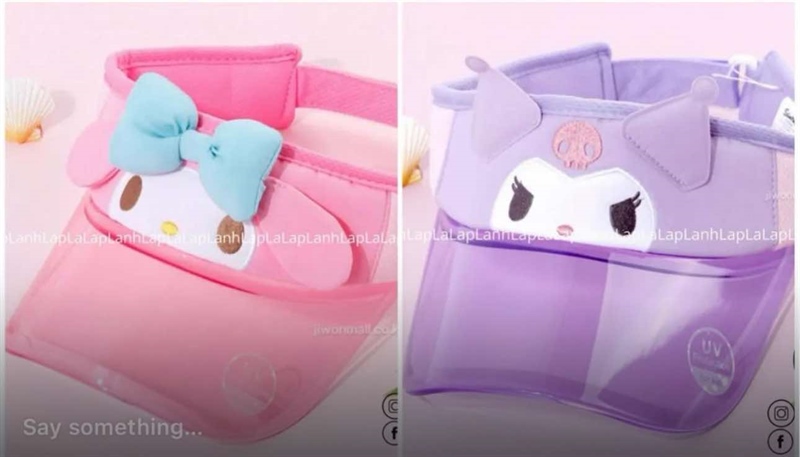 Sanrio Mũ lưỡi trai nửa đầu Vành trong Kuromi