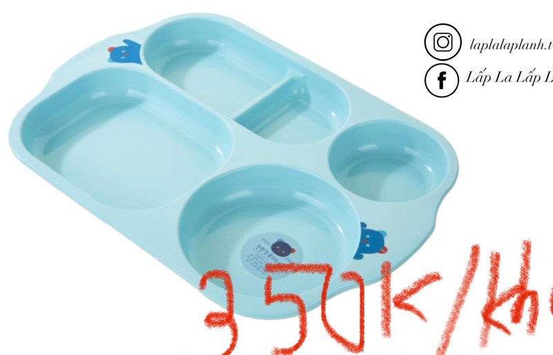 Modern House- Khay ăn gấu xanh lớn