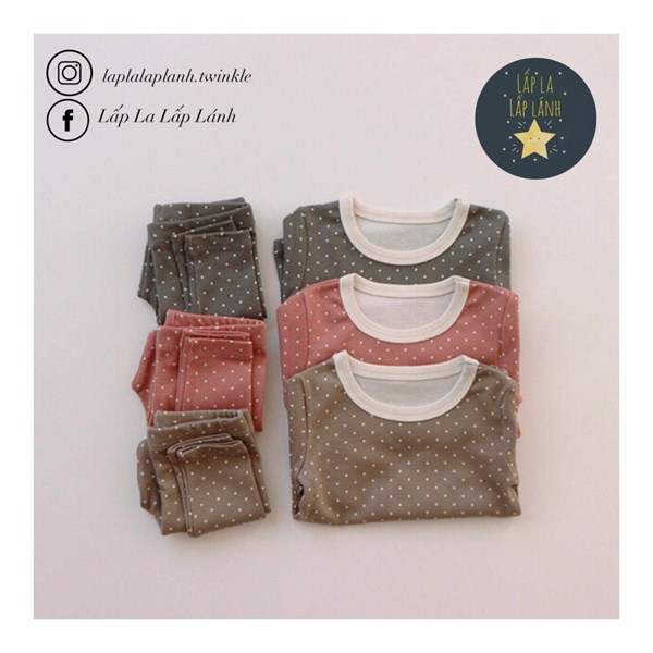 Peekaboo Bộ rời Chấm bi Nâu size L