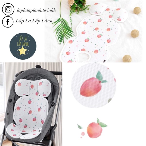 Bebenuvo Nệm lót xe đẩy Đào nền trắng