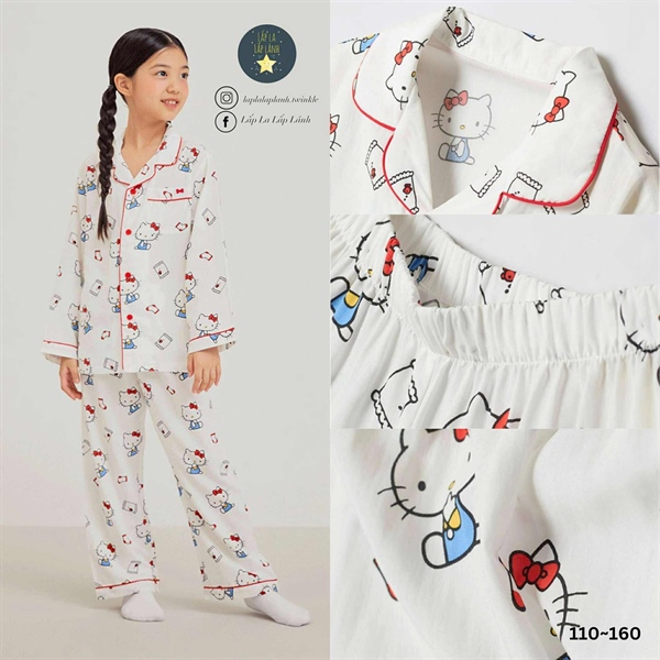 Spaokids Set pyjama SPPPF49KU1 dài tay cổ V