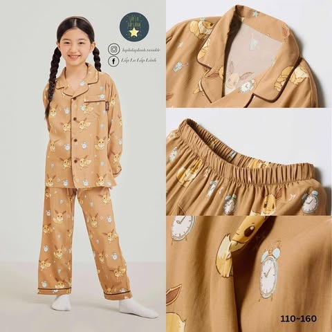 Spaokids Set pyjama SPPPF49KU2 dài tay cổ V