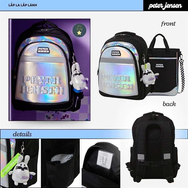 PeterJenSen Balo PUS62UP04M_BK Bạc
