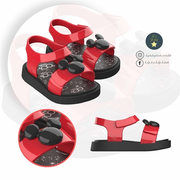 Minimelissa Sandal MSKCE2TSJD11BKR mickey đen đỏ size 140