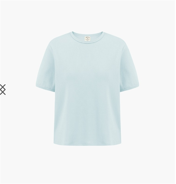 Depound Rib semi slimfit T-shirt - pale blue