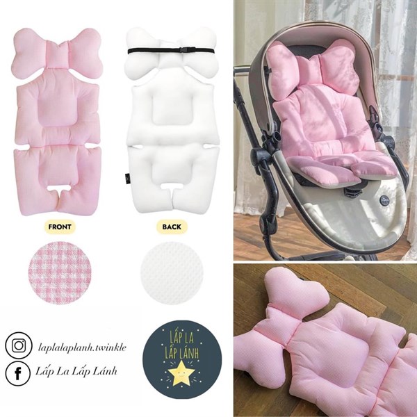BILY Nệm lót xe đẩy Pink Check nhỏ