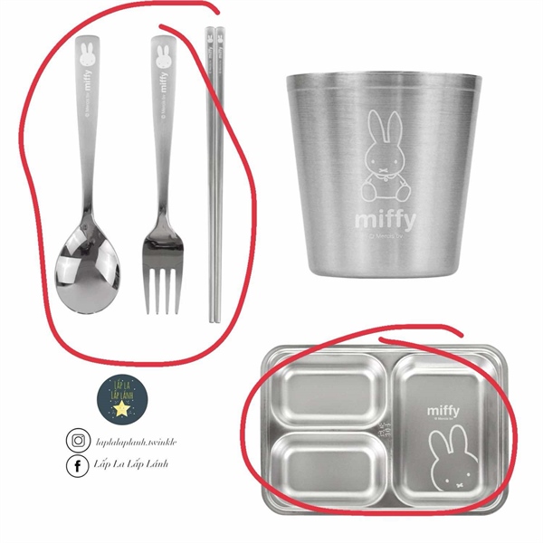 Dongyang Set muỗng nĩa đũa thỏ miffy